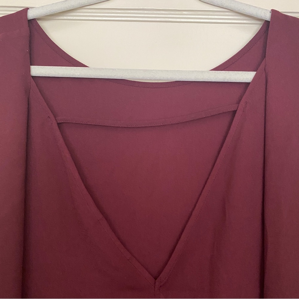 Halogen blouse in wine color. - Picture 3 of 4